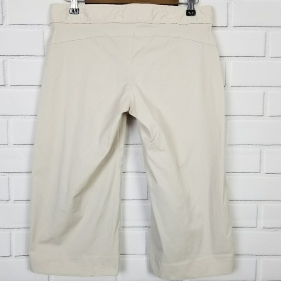 Rampage Womens Cropped Wide Leg Capri Pants Size Size 9 Cream Khaki - Picture 2 of 5